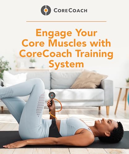 CoreCoach Deep Core Strength and Stability Trainer. Physical Therapy and Fitness for Back Pain. Easy-Read Gauge and Durable Nylon air Pillow. Free Video Training + Instruction Manual, Carry Bag