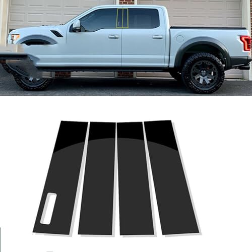 Accesorios de pilar para coche Ford F-150: cubierta de postes de puerta negro brillante 3