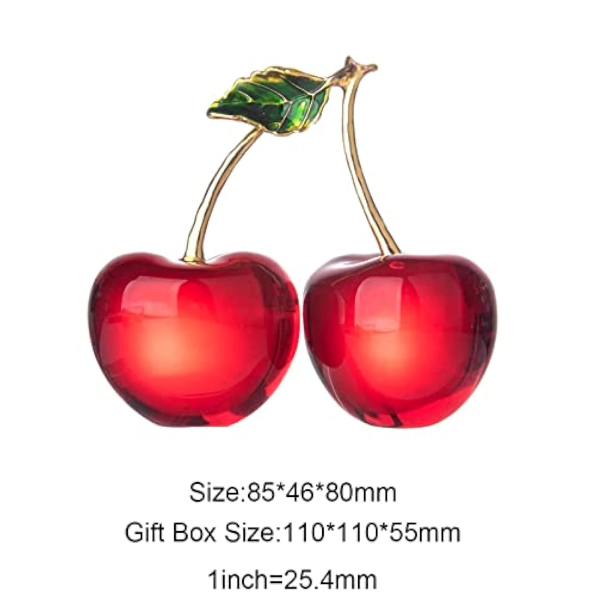 Crystal Fruit Sculpture Art Bookshelf Decor Ornament