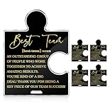 4Pcs Best Team Ever Gifts, Employee Appreciation Day Gifts, Thank You Gift for Coworkers Colleagues Staffs, Unique Team Puzzle Piece Office Desk Decor Bulk