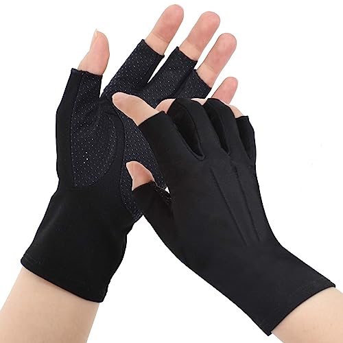Hommes Gants de Cyclisme Gants Demi-Doigts Courts Gants de Sport Anti-dĂ©rapants Protection Anti-UV Mitaines de Protection Solaire Minces Gants pour Conduite Moto Golf Cyclisme Camping â Image 3