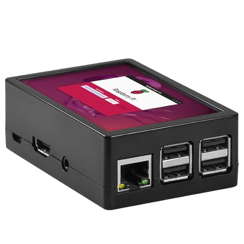 Aurevita Écran tactile résistif 3,5 pour Raspberry Pi, mini moniteur, écran 320 x 480 pixels, avec boîtier et ventilateur (moniteur pour Pi 3)