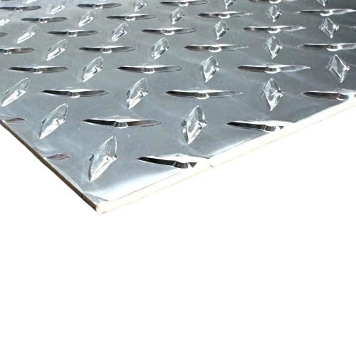 12" x 24" Aluminum .125" Thick Diamond Plate 1/8th Thick Polished 3003 Alloy - Garage, Hobby, Home, Toolshed, Trailer