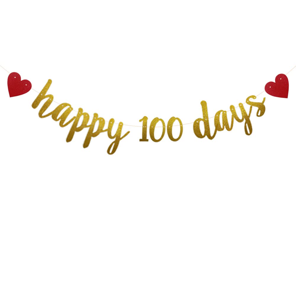 Bannière Happy 100 Days pré-enfilée aucun assemblage nécessaire pour fête