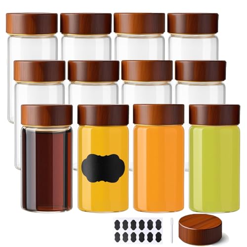 BPFY 12 Pack 4oz Glass Shot Bottles with Caps, 120ml