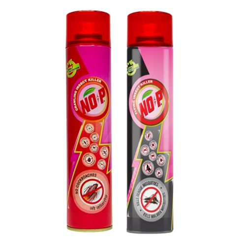 Image of NO-P Crawling Insect Killer Spray - 320ml + NO-P Flying Insect Killer Spray - 320ml | 2% Propoxur | Multi - Action