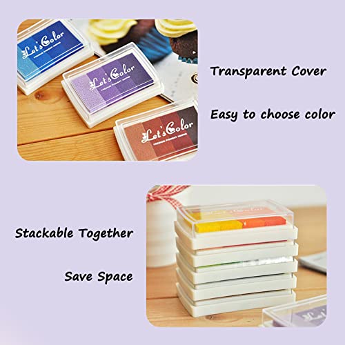 Pdctacst Craft Ink Pad Stamps, 24 Colors Rainbow Diy Fingerprint Ink Pad Stamps, 6 Pcs Washable Stamp Pad For Kids Diy Colorful Paper Fingerprint Scrapbooking Rubber Stamps And Card Making Decoration #TOP4