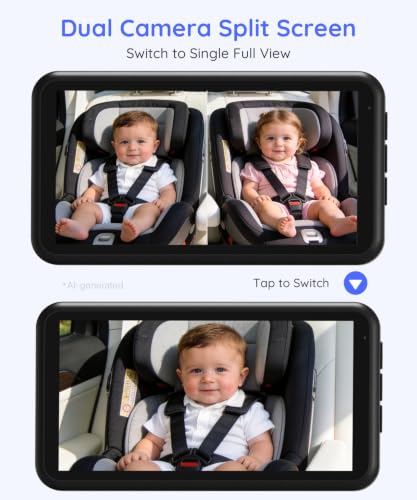 Image of LUCKVIEW BM2 PRO Dual Baby Car Camera, 5.2 inch 1080P Baby Monitor