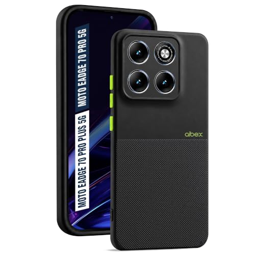 Image of AIBEX Premium Back Cover Case Compatible for Motorola Edge 70 Pro Plus 5G / Motorola Edge 70 Pro 5G|Scratch & Drop Tested Shockproof Matte Texture Case with Soft Microfibre Lining|Slim Fit - Black