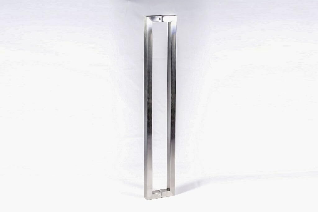 32 Inch Long Stainless Steel Door Handles Back-to-Back Brushed Nickel Finish, Modern Door Pulls for Commercial Glass Wooden Barn Fiberglass Home Office Interior Exterior Doors, Square Rectangle Bar