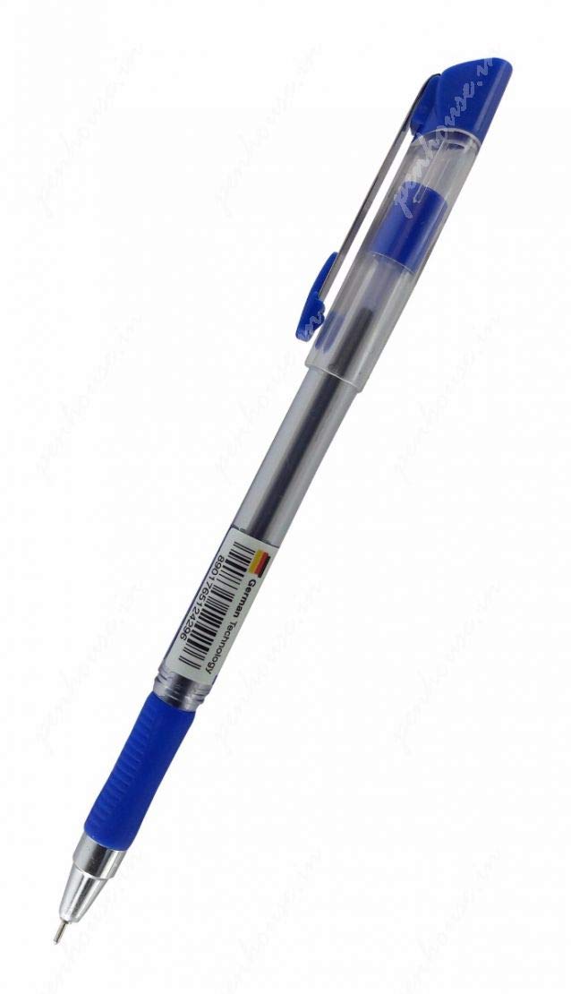Germany Fluidic 0.55mm Ball Pen Wallet | Ink Technology With Soft Rubber Grip | Light Weight & Attractive Design | Sturdy & Refillable Pen | Blue Ink, of 20 Pens