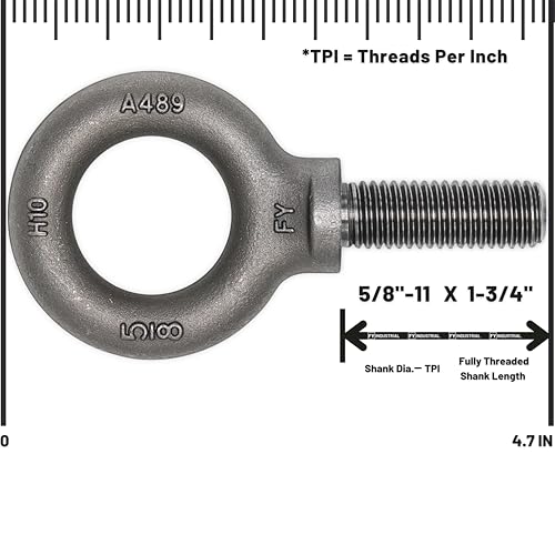 Image of Box of 6 Pcs Lifting Shoulder Eye Bolts 5 /8 inch-11 X 1-3 /4 inch