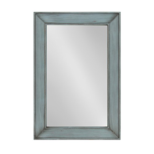 Kate And Laurel Yuda Wooden Rectangle Framed Wall Mirror, 23.5X35, Blue #TOP1
