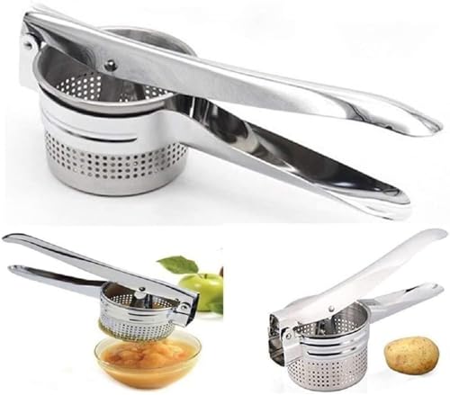 Heavy Duty Knoblauch-Presse-Brecher-Masher mit abnehmbarem Liner.Rostbeständiges Edelstahl-Ingwer-Werkzeug für Nüsse Samen Kürbispüree.