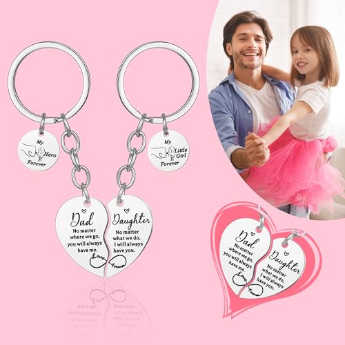 Image of 2Pcs Mother Daughter Heart Matching Keyring Keychain Set Gifts For Mom Christmas Mothers Day Gifts from Daughter