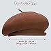100% Wool Chocolate Beret Hats for Women Men,Classic French Hat,Adjustable Headband, Handmade Rolled Brim, Winter Fall Fashion Hat.