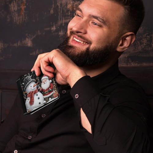 Christmas Wallet Boys Bifold Wallet Santa Claus Money Clip for Men Bifold Wallets Snowman Leather Bifold Wallet Travel Purse with Card Slots Slim Billfold Cash Case3