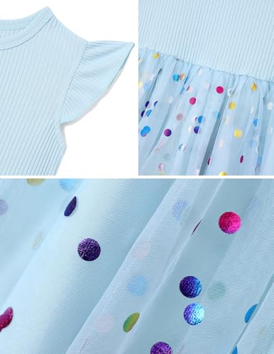 Image of PATPAT Girls Sequin Polka Dot Tutu Princess Birthday Party Dresses 3-4T