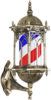 Barber Shop Pole LED Barber Pole Retro Style Barber Pole Light Red White Blue Illuminating and Rotating Stripes with LED Bulb Hair Salon Shop Sigh Waterproof Wall-Mounted Lamp 50cm Barber Shop Pole