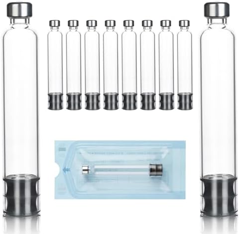 3ml Pen Cartridge for Peptide Pen, 3cc Glass Cartridges Individually Sterilized Packaged Compatible with V1-V2 Pens, with 11mm Long Stopper, Pack of 10