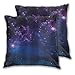 Produktbild DECISAIYA Dekorativ Kissenbezüge 2er-Pack,Space Milky Way Themed Dunkle Materie Mit Star Field Sci Fi Travel Display Artwork Print,Kissenhülle Quadrat Dekokissen für Sofa Schlafzimmer Auto 55x55cm