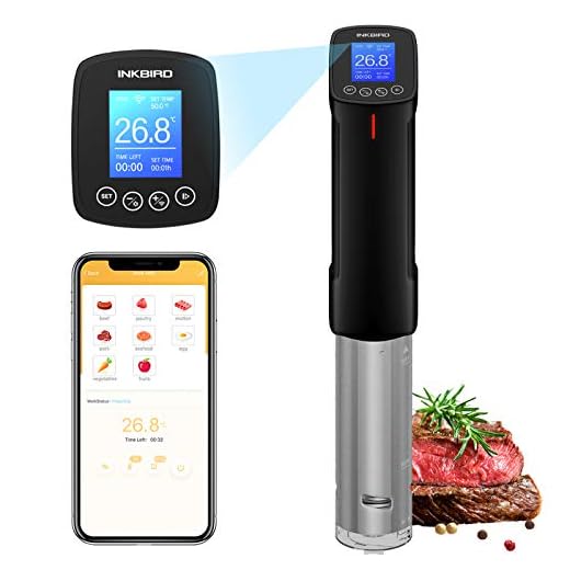 Inkbird ISV-100W Wi-Fi Sous Vide Roner Cocina Baja Temperatura Aparato de Cocina Precisión Circulador de Inmersión Termal con Pantalla LCD Legible, 1000W Temporizador Ajuste de Temperatura