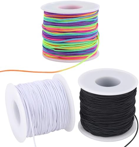 Stretchy String for Bracelets, 3 Rolls 1 mm 495 Feet Sturdy Elastic String Cord for Jewelry Making, Necklaces, Beading and Cr