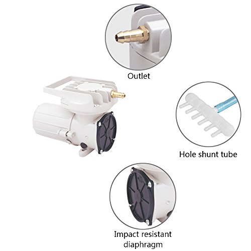 HEALiNK DC 12V 120LPM/Min 1900GPH 60W Aquarium Air Pumps Aquaculture Fish Poods Pressure Compressor Aerator