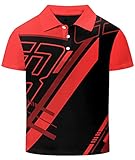 SECOOD Boys Short Sleeve Polo Shirts Size 10-11 Causal Novelty Sport Active Uniform Tops Red L