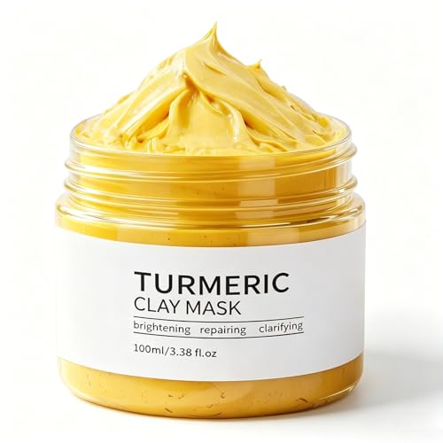 Maschera Viso Curcuma,Argilla Maschera Pulizia Profonda Della Pelle,Maschera Rimozione Punti Neri e Affinamento Dei Pori,Controllo Dell'olio,Idratante,100g