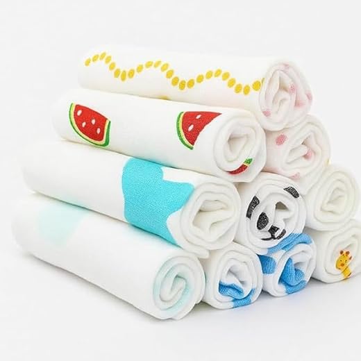 Bhoomi Impex Muslin Baby Washcloths for Newborn – Ultra Soft &amp; Gentle Wipes – 12x12 Inch Reusable Face Towels – Multicolou...