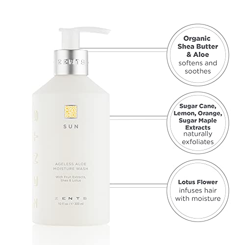 Zents Hand And Body Wash (Sun Fragrance) Moisturizing Anti-Aging Cleanser With Organic Shea Butter & Aloe For Dry Skin, 10 Fl Oz #TOP5