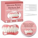 JHAZUN Prótesis Dental Temporal, 1 Par de Dientes Postizos Inmediatos para una Sonrisa Perfecta, Fijación Segura y Cómoda, Ideal para Eventos o Sustitución Temporal, Dentadura Superior e Inferior