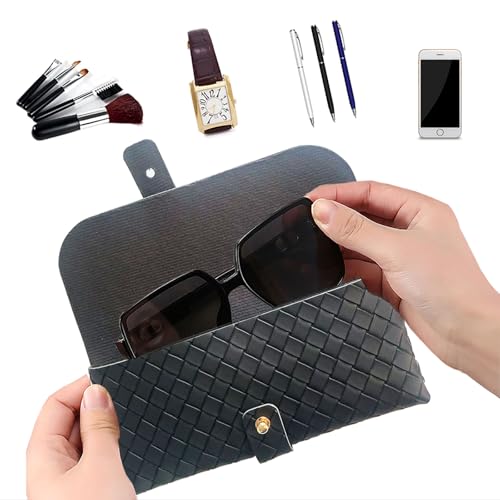 Image of Glasses storage bag Travel sunglasses myopia glasses storage bag Fashion leather storage bag
