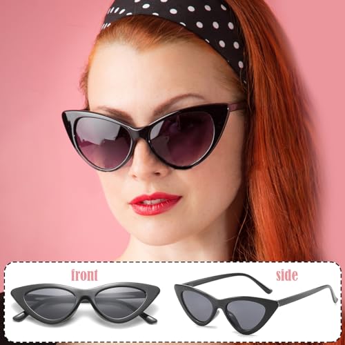 BDSHUNBF 50s Costume Accessories, 1950s Retro Party, Grease Fancy Dress, Cosplay, for Women & Girls, Black - Image 3
