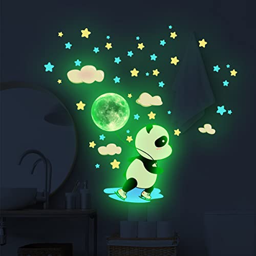 Vinilos decorativos luminosos de panda para pared, 38 piezas miniatura 4