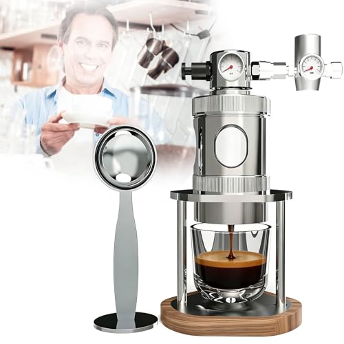 Cafetera neumática, cafetera espresso manual portátil con manómetro, diseño desmontable, para el hogar, camping, viajes