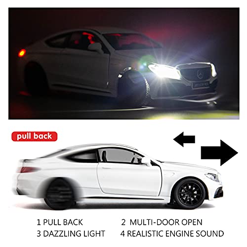 Rmz City 1:32 Diecasting Alloy Car Model Mercedes-Benz C63 Amg Toy Car White #TOP2