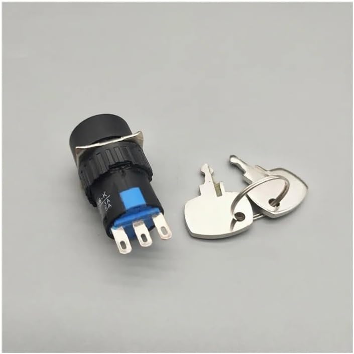 16mm LA LA16-11Y/2 with Key Knob Switch Select Button 2 Position 5A/250VAC Industrial Switches
