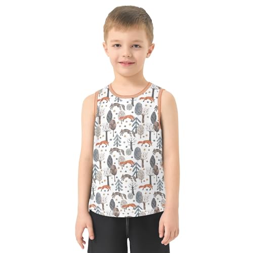Baby Boys Sleeveless Tank Top Fox Toddler Athletic Vest 3-10T2