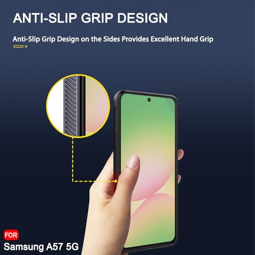 Image of TheGiftKart Back Cover for Samsung Galaxy A57 5G Case | ShockProof Military Grade Protection | Micro-Fibre Cloth On Inner Side | Liquid Silicon Case | Anti-Slip Grip Galaxy A57 Back Cover (TPU, Black)