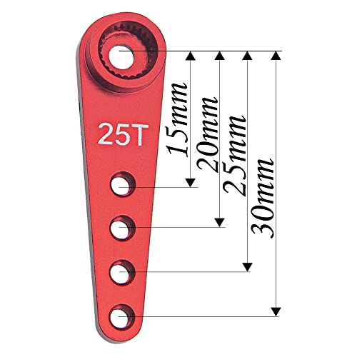 5Pcs Sharegoo 25T Servo Horn 37Mm Metal 25 Teeth Extension Steering Arm Server Compatible With Futaba Savox Power Hd Hsp Mg995 Mg996 Servos For Rc Car Truck (Red) #TOP5