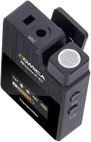 Miniatura 5 de COMICA BoomX-D1 2.4G Micrófono inalámbrico compacto de solapa con 1 transmisor y 1 receptor, micrófono Lav para teléfono inteligente, cámara,