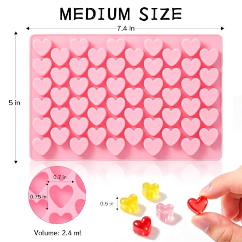 Image of 2.4ml Medium Heart Silicone Molds with 2 Dropper, 2 Pack Heart Mold