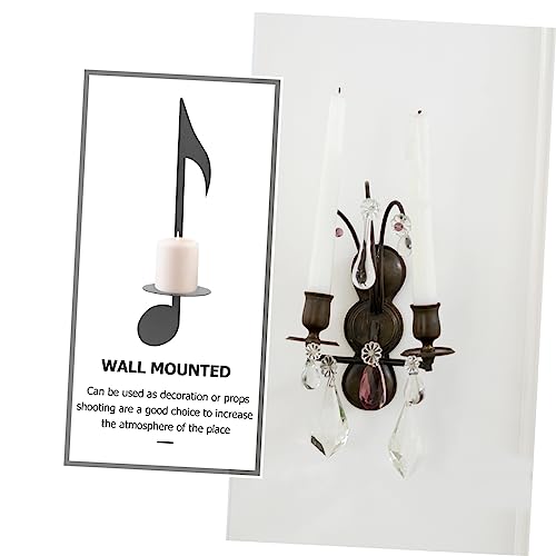 STOBAZA Wall Hanging Candle Holder Creative Wall Candle Holder Music Notes Wall Decor Candle Holder Wall Decor Wall Candle Sconces Wall Candle Stand Candle Holders for Wall Home Wall Decor