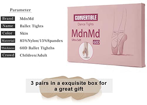 Image of MdnMd Girls' Women's Ballet Tights Ultra Soft Convertible Dance Leggings Transition Tights for Toddler Kids Adult