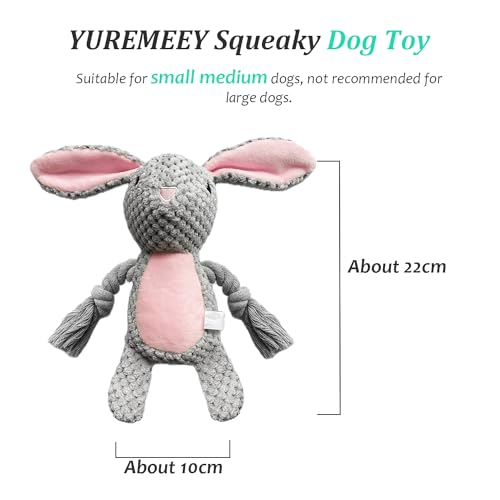 YUREMEEY Hundespielzeug, Kuscheltier Tauziehen Plüschhundespielzeug, Quietschende Hundespielzeuge mit Knitterpapier, Interaktives Stabiles Spielzeug, für Welpen Kleine Mittlere Hunde, Kaninchen