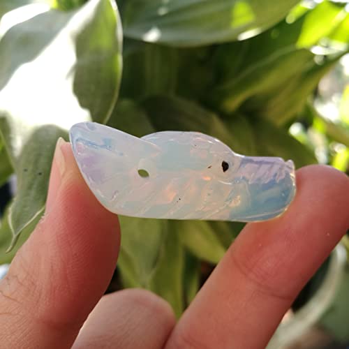 Manekieko Synthetic Opalite 40mm Wolf Head Pocket Crystals and Healing Stone Figurine,Haped DIY-Jewelry Pendant - Image 2