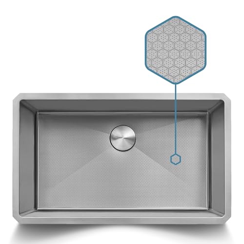Image of Ruvati Hex Bottom 30-inch Scratch Resistant Embossed Texture Kitchen Sink Stainless Steel - RVH7630