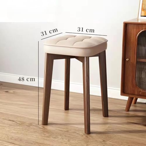 Taburete de maquillaje de madera maciza de 45 cm para tocador de dormitorio 3